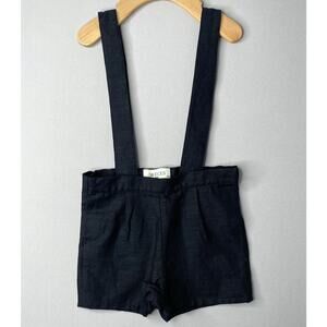Nueces Black Linen Suspender Shorts Boys 18 Mo (~12 Mo?)